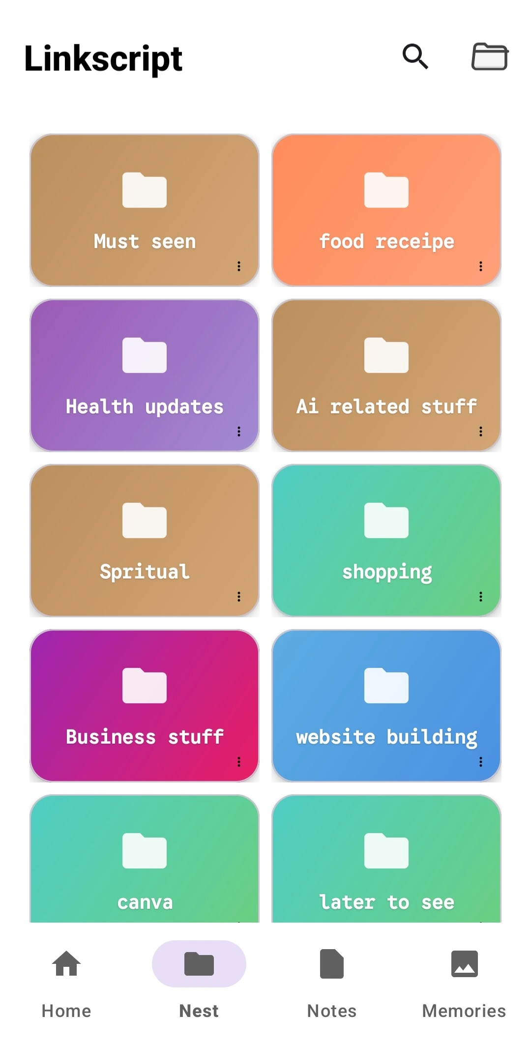 Linkscript dashboard